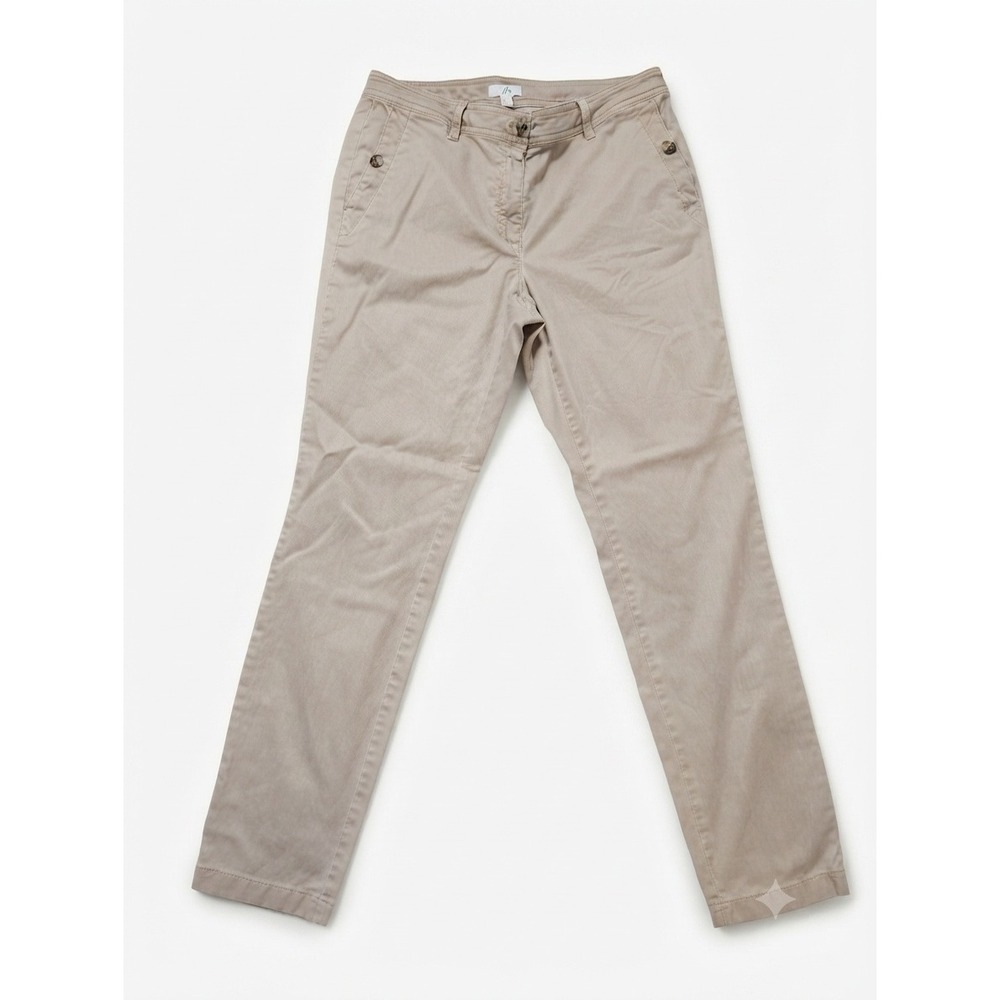 J. Jill Womens Tan Khaki Chino Pants Straight Leg Cotton Tencel Blend Size 10